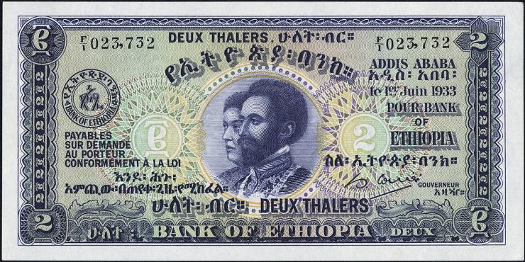 Äthiopien / Ethiopia P.06 2 Thalers 1933 (1) 