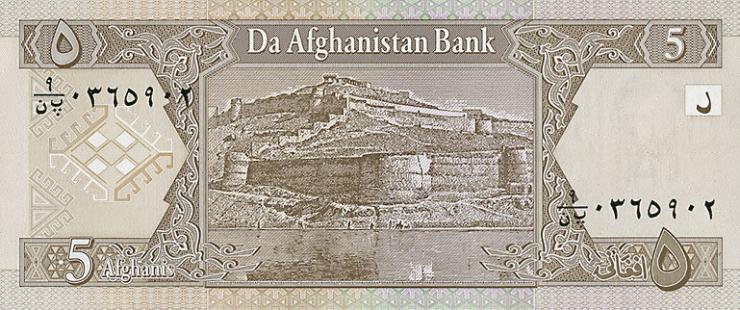 Afghanistan P.66a 5 Afghanis (2002) (1) 
