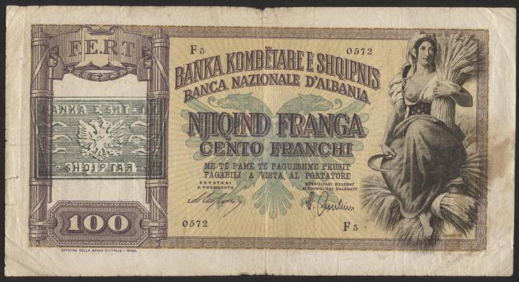 Albanien / Albania P.14 100 Franga  (1945) (4) 