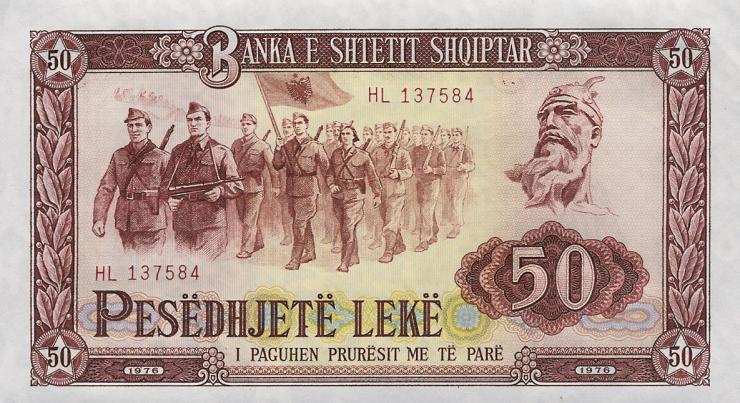 Albanien / Albania P.45a 50 Leke 1976 (1) 