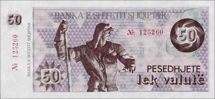 Albanien / Albania P.50a 50 Lek Valute (1992) (1) 