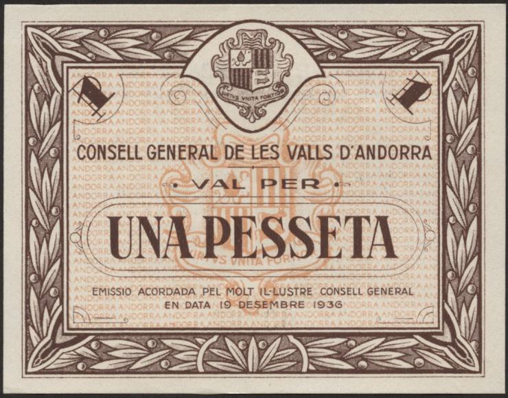 Andorra P.06 1 Pesseta 1936 (1) 