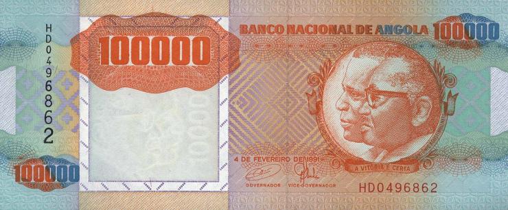 Angola P.133x 100.000 Kwanzas 1991 (1) 