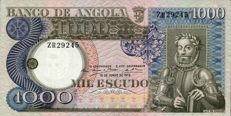 Angola P.108 1000 Escudos 1973 (2) 