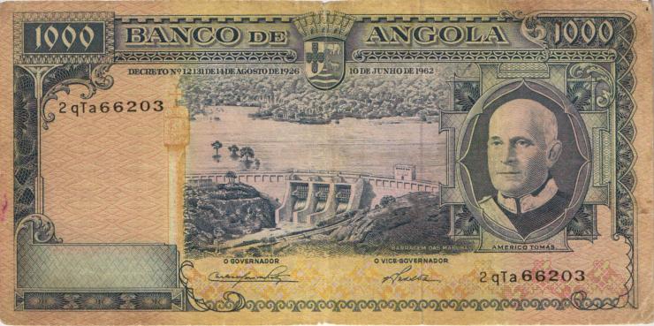Angola P.096 1000 Escudos 1962 (3-) 