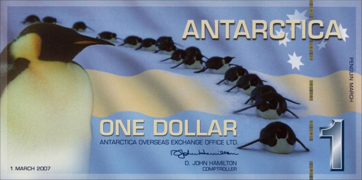 Antarctica 1 Dollar 2007 Polymer (1) 