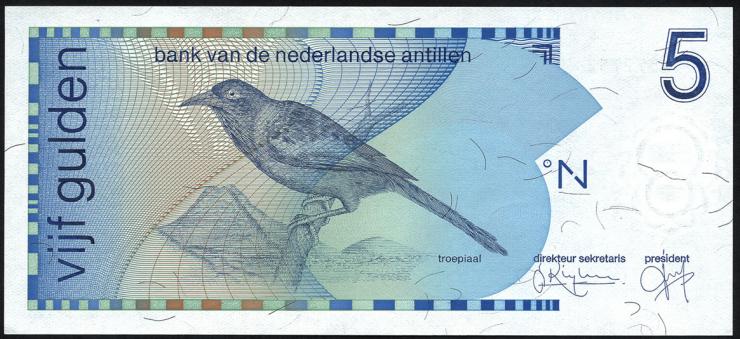 Niederl. Antillen / Netherlands Antilles P.22c 5 Gulden 1994 