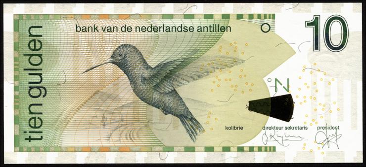 Niederl. Antillen / Netherlands Antilles P.28a 10 Gulden 1998 