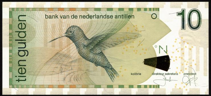 Niederl. Antillen / Netherlands Antilles P.28c 10 Gulden 2003 