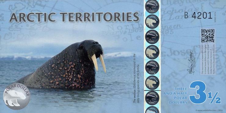 Arctic Territories 3 1/2 Dollars 2014 Polymer (1) 