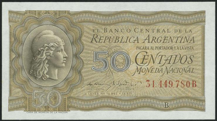 Argentinien / Argentina P.261 50 Centavos L.1962 (1) 