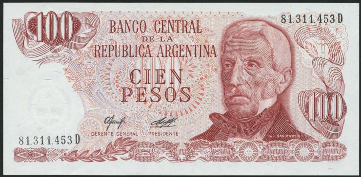 Argentinien / Argentina P.302b 100 Pesos (1976-78) (1) 