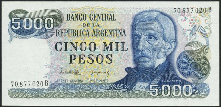 Argentinien / Argentina P.305b 5000 Pesos (1977-83) (1) 