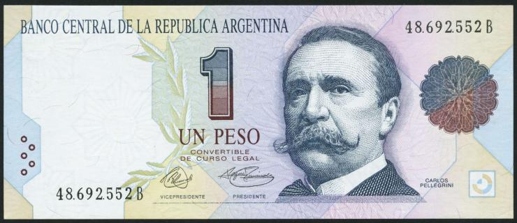 Argentinien / Argentina P.339a 1 Peso (1992-1993) (1) 