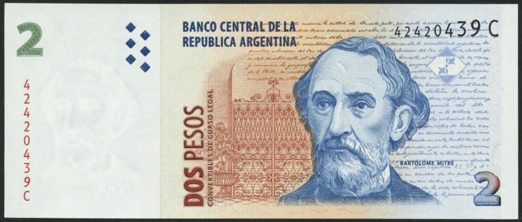 Argentinien / Argentina P.346 2 Pesos (1998-2003) (1) U.2 