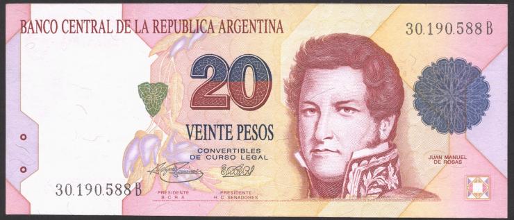 Argentinien / Argentina P.343b 20 Pesos (1992-1997) (1) 