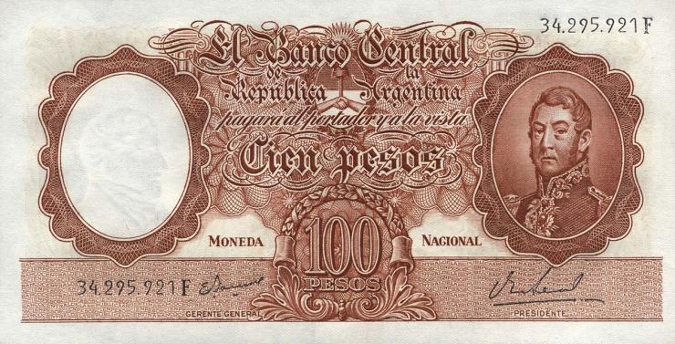 Argentinien / Argentina P.277 100 Pesos (1967-69) (1) 
