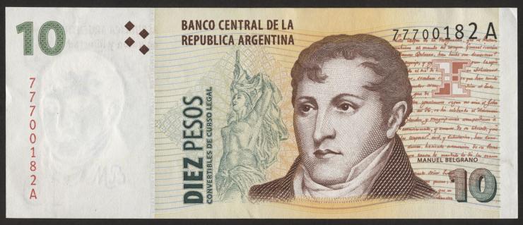Argentinien / Argentina P.348 10 Pesos (1998-2003) (2) 