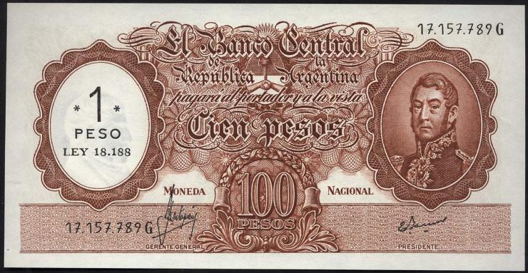 Argentinien / Argentina P.282 1 Peso (1969-71) (1) 