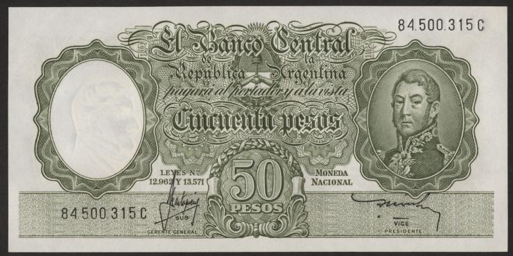 Argentinien / Argentina P.271c 50 Pesos (1955-68) (1) 