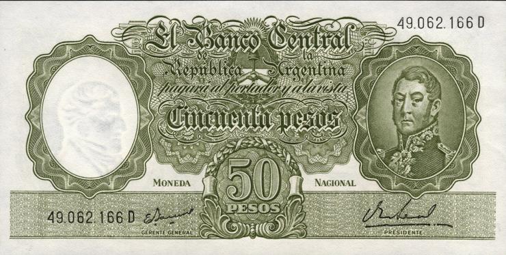 Argentinien / Argentina P.276 50 Pesos (1968-69) (1) 