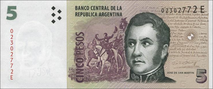 Argentinien / Argentina P.353 5 Pesos (2003-2013) (1) 