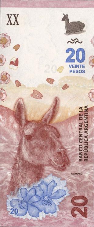 Argentinien / Argentina P.361 20 Pesos (2017) (1) Serie A 
