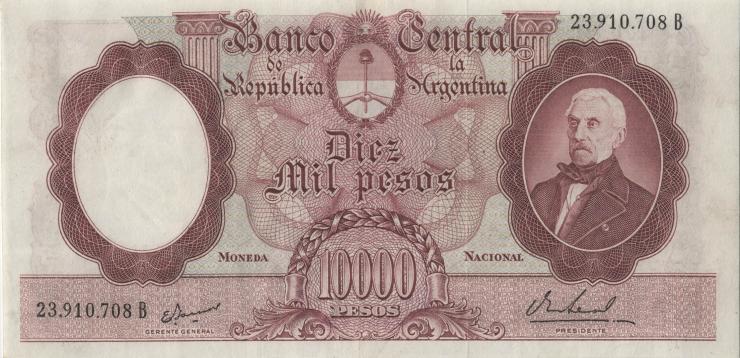 Argentinien / Argentina P.281 10.000 Pesos (1961-69) U.5 (2+) 