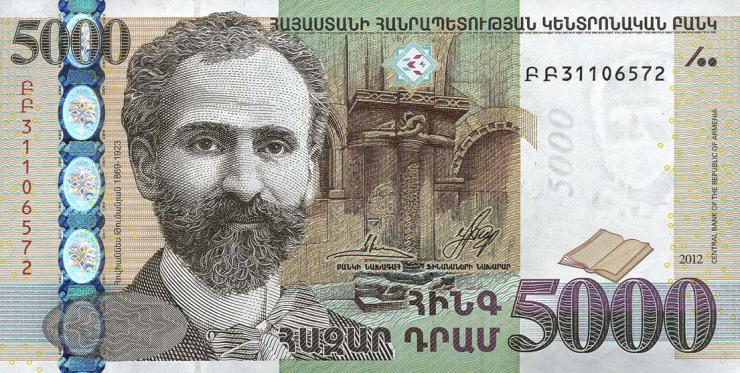 Armenien / Armenia P.56 5000 Dram 2012 (1) 