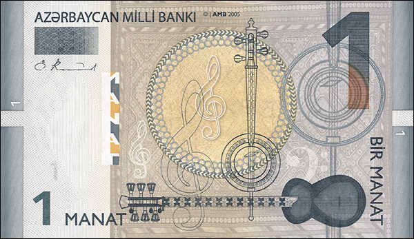 Aserbaidschan / Azerbaijan P.24 1 Manat 2005 (1) 
