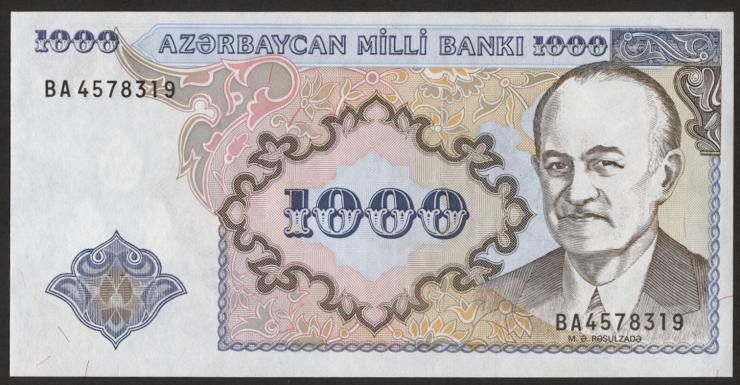 Aserbaidschan / Azerbaijan P.20b 1000 Manat (1993) (1) 