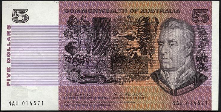 Australien / Australia P.39a 5 Dollars (1967) (1) 