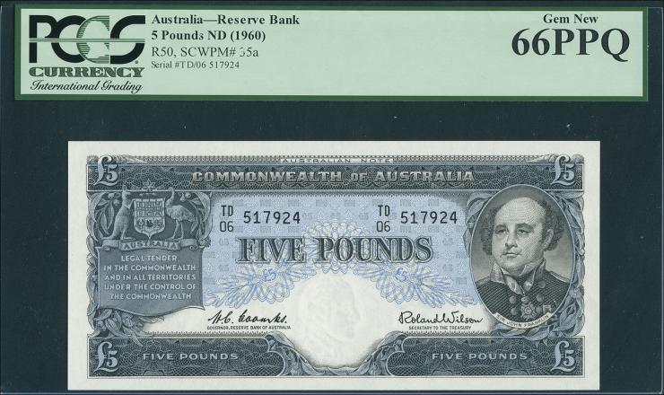 Australien / Australia P.35a 5 Pounds (1960-65) (1) graded 