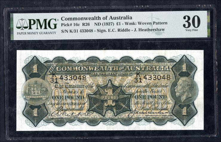 Australien / Australia P.16c 1 Pound (1926-32) George V. (3) 