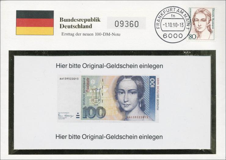 B-0353 • Clara Schumann - Ersttag 100 DM Note 