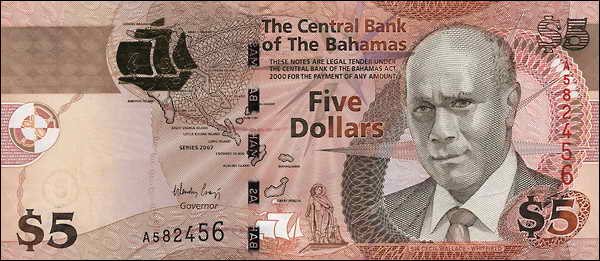 Bahamas P.72 5 Dollars 2007 (1) 