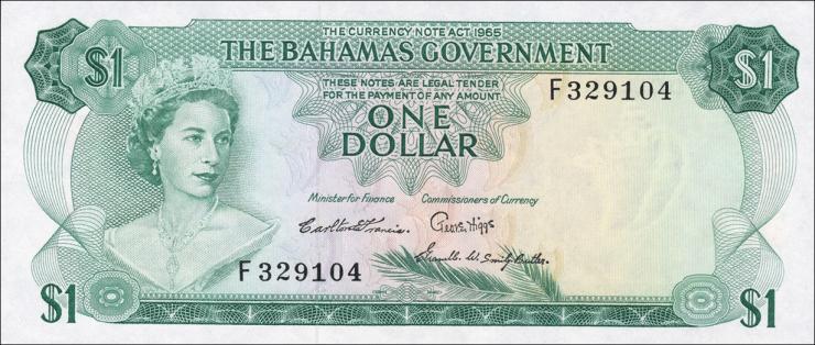 Bahamas P.18b 1 Dollar 1965 (1) 