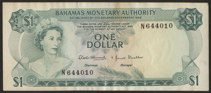 Bahamas P.27a 1 Dollar 1968 (3) 