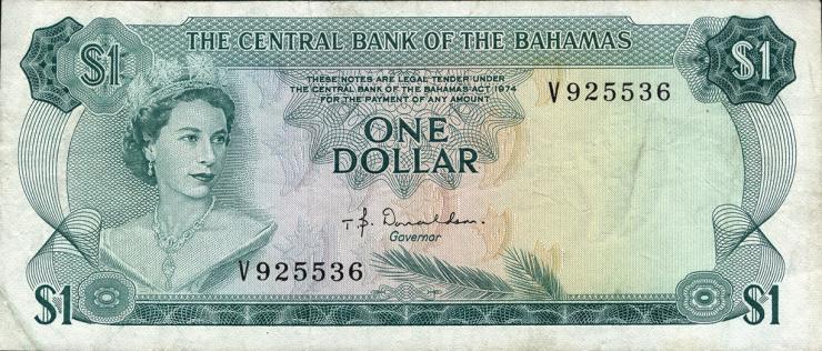 Bahamas P.35a 1 Dollar L.1974 (3+) 