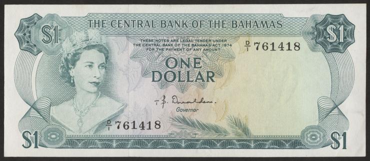 Bahamas P.35a 1 Dollar L. 1974 (1) 