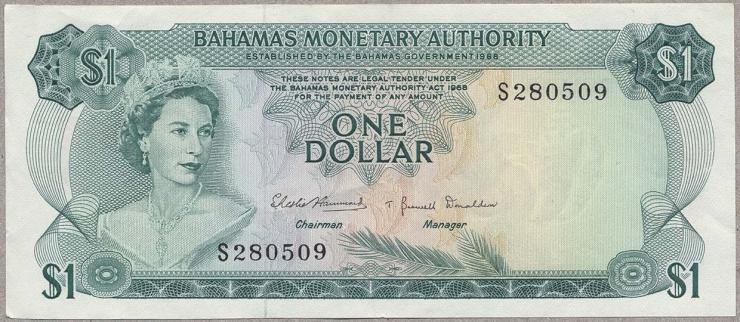 Bahamas P.27a 1 Dollar 1968 (2) 
