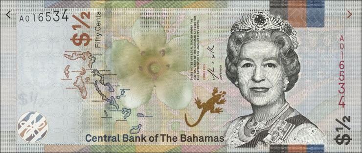 Bahamas P.76A 1/2 Dollar 2019 (1) 