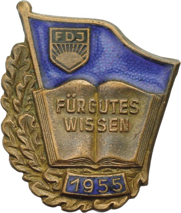 B.2366c FDJ Abzeichen für gutes Wissen 1955 - Bronze 