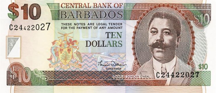 Barbados P.62 10 Dollars (2000) (1) 
