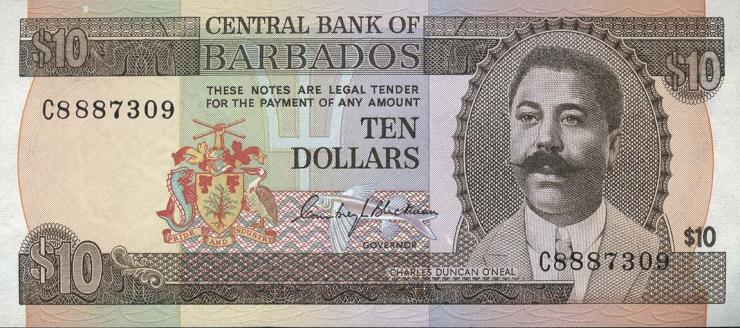 Barbados P.33 10 Dollars (1975) (1) 