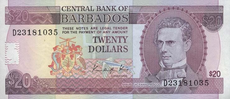 Barbados P.39 20 Dollars (1989) (1) 