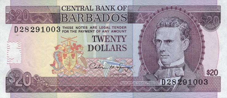 Barbados P.44 20 Dollars (1993) (1) 