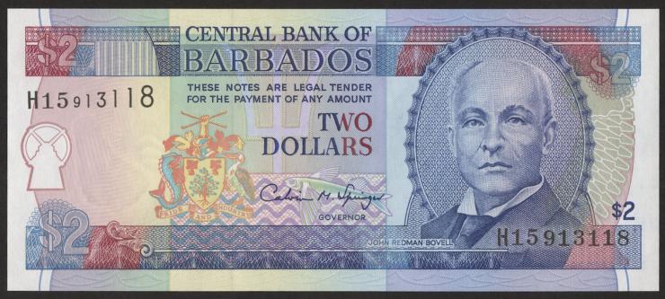 Barbados P.46 2 Dollars (1995) (1) 