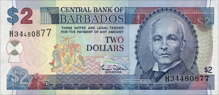 Barbados P.60 2 Dollars (2000) (1) 