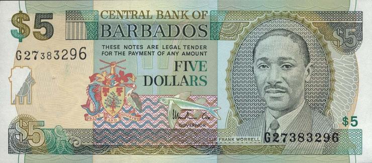 Barbados P.55 5 Dollars (1999) (1) 